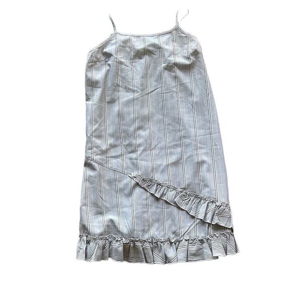 Hem & Thread Grey and White Striped Dress Ruffle Hem Size M NWT - Picture 6 of 6